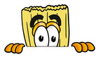 Clip Art Graphic of a Straw Broom Cartoon Character Peeking Over a Surface