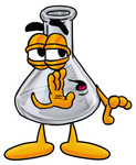 Clip art Graphic of a Laboratory Flask Beaker Cartoon Character Whispering and Gossiping