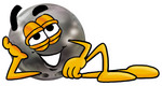 Clip Art Graphic of a Bowling Ball Cartoon Character Resting His Head on His Hand