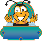 Clip art Graphic of a Honey Bee Cartoon Character Logo