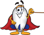 Clip art Graphic of a Dirigible Blimp Airship Cartoon Character Holding a Pointer Stick