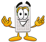 Clip Art Graphic of a Calculator Cartoon Character With Welcoming Open Arms