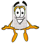 Clip Art Graphic of a Calculator Cartoon Character Sitting