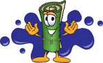 Clip Art Graphic of a Rolled Green Carpet Cartoon Character Logo