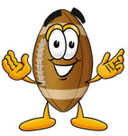 Clip Art Graphic of a Football Cartoon Character With Welcoming Open Arms