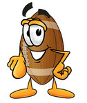 Clip Art Graphic of a Football Cartoon Character Pointing at the Viewer