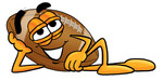 Clip Art Graphic of a Football Cartoon Character Resting His Head on His Hand