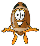 Clip Art Graphic of a Football Cartoon Character Sitting