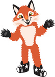 Clipart Picture of a Fox Mascot Cartoon Character