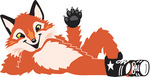 Clipart Picture of a Fox Mascot Cartoon Character Resting His Head on His Hand
