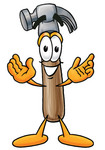 Clip Art Graphic of a Hammer Tool Cartoon Character With Welcoming Open Arms
