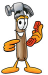 Clip Art Graphic of a Hammer Tool Cartoon Character Holding a Telephone