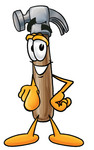 Clip Art Graphic of a Hammer Tool Cartoon Character Pointing at the Viewer