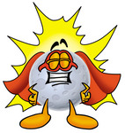 Clip Art Graphic of a Full Moon Cartoon Character Dressed as a Super Hero