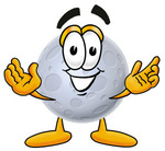 Clip Art Graphic of a Full Moon Cartoon Character With Welcoming Open Arms