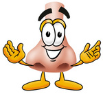 Clip Art Graphic of a Human Nose Cartoon Character With Welcoming Open Arms