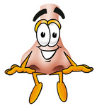 Clip Art Graphic of a Human Nose Cartoon Character Sitting