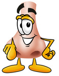 Clip Art Graphic of a Human Nose Cartoon Character Pointing at the Viewer