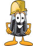 Clip Art Graphic of a Ground Pepper Shaker Cartoon Character Wearing a Hardhat Helmet