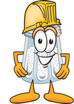 Clip Art Graphic of a Salt Shaker Cartoon Character Wearing a Hardhat Helmet