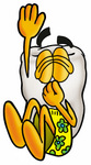 Clip Art Graphic of a Human Molar Tooth Character Plugging His Nose While Jumping Into Water