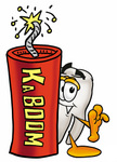 Clip Art Graphic of a Human Molar Tooth Character Standing With a Lit Stick of Dynamite