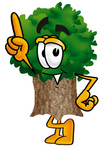 Clip Art Graphic of a Tree Character Pointing Upwards