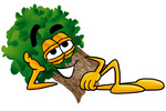 Clip Art Graphic of a Tree Character Resting His Head on His Hand