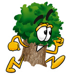 Clip Art Graphic of a Tree Character Running