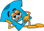 Clip Art Graphic of a Blue Short Sleeved T Shirt Character Resting His Head on His Hand