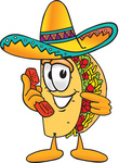Clip Art Graphic of a Crunchy Hard Taco Character Holding a Telephone