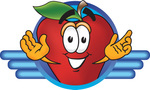 Clip art Graphic of a Red Apple Cartoon Character Logo