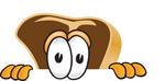 Clip Art Graphic of a Beef Steak Meat Mascot Character Peeking Over a Surface