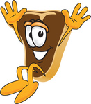 Clip Art Graphic of a Beef Steak Meat Mascot Character Jumping