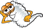 Clip Art Graphic of a Tornado Mascot Character Lying on His Side and Resting His Head on His Hand