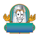 Clip Art Graphic of a Salt Shaker Cartoon Character on a Blank Label