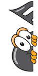 Clip Art Graphic of a Semiquaver Music Note Mascot Cartoon Character Peeking Around a Corner