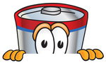 Clip Art Graphic of a Battery Mascot Character Peeking Over a Surface