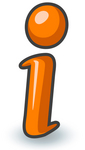 Clip Art Graphic of an Orange Information I